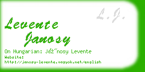 levente janosy business card